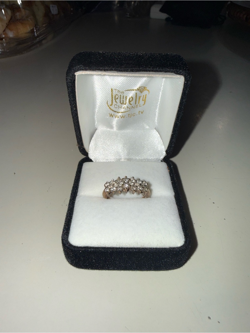 10k Gold and White Diamond Cluster Ring